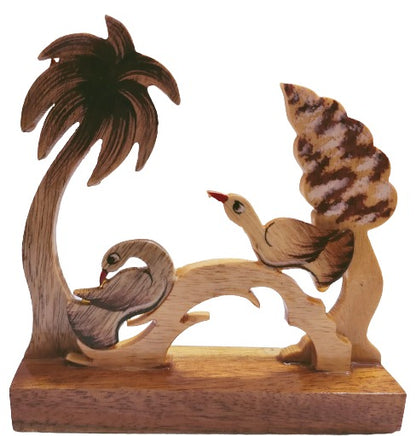 Wooden Showpiece Bird Table Decoration Toy for Kids 10 cm Length,1 Piec