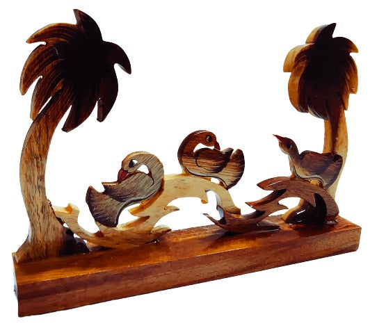 Wooden Showpiece Bird Table Decoration Toy for Kids 15 cm Length,1 Piec