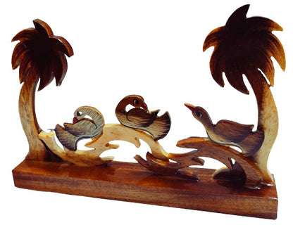 Wooden Showpiece Bird Table Decoration Toy for Kids 15 cm Length,1 Piec