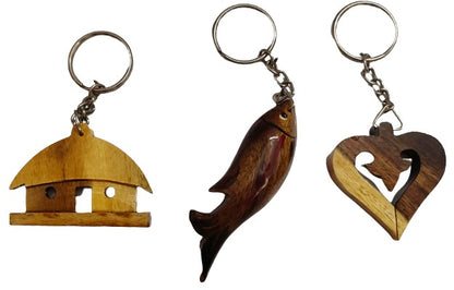 Key Chains Set of 3( Wood )