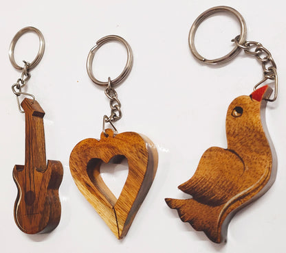 Key Chains Set of 3( Wood ).