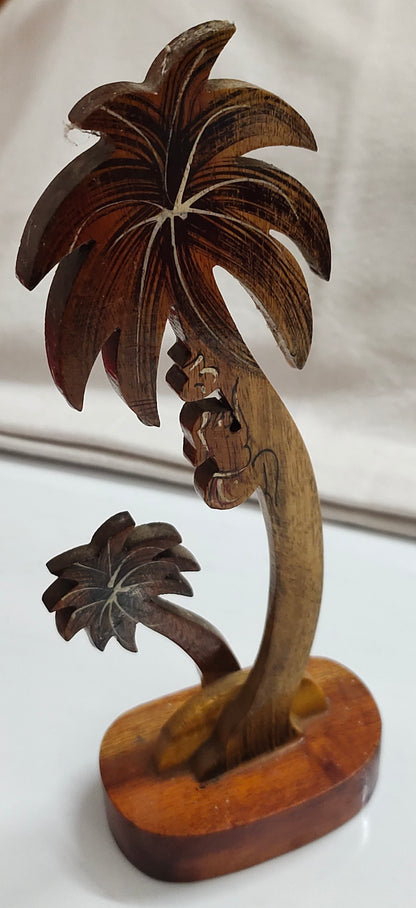 Wooden Coconut Tree showpiece for Table Decor and Home Décor.