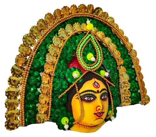 Mukherjee Handicrafts| Devi Durga Chhau Mask – Design | Handmade Durga Ma,.| Decorative Showpiece & Wall Hanging, Large