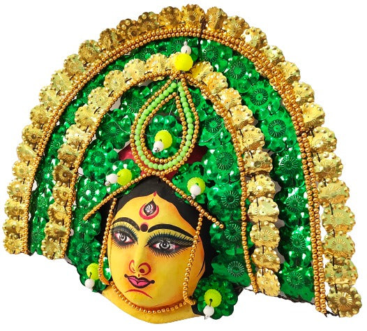 Mukherjee Handicrafts| Devi Durga Chhau Mask – Design | Handmade Durga Ma,.| Decorative Showpiece & Wall Hanging, Large