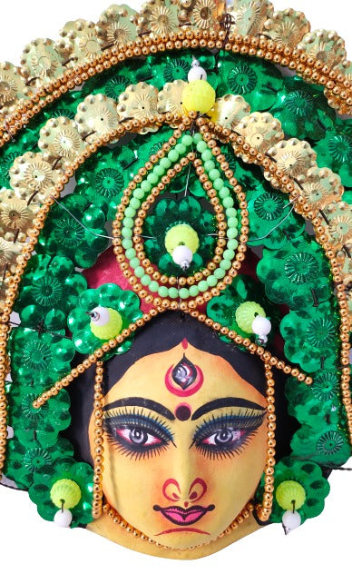 Mukherjee Handicrafts| Devi Durga Chhau Mask – Design | Handmade Durga Ma,.| Decorative Showpiece & Wall Hanging, Large