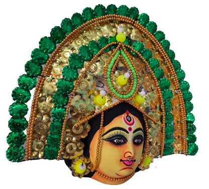 Mukherjee Handicrafts| Devi Durga Chhau Mask – Design | Handmade Durga Ma.| Decorative Showpiece & Wall Hanging, Large