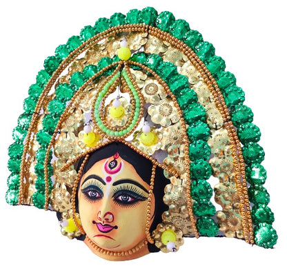 Mukherjee Handicrafts| Devi Durga Chhau Mask – Design | Handmade Durga Ma.| Decorative Showpiece & Wall Hanging, Large