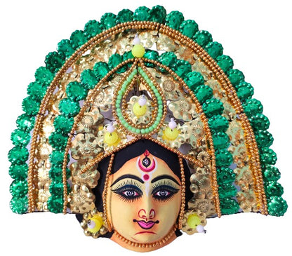 Mukherjee Handicrafts| Devi Durga Chhau Mask – Design | Handmade Durga Ma.| Decorative Showpiece & Wall Hanging, Large