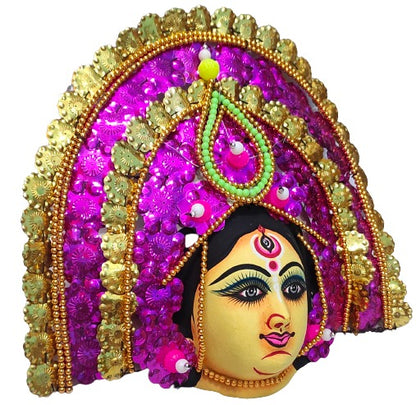 Mukherjee Handicrafts| Devi Durga Chhau Mask – Design | Handmade Durga Ma..| Decorative Showpiece & Wall Hanging, Large