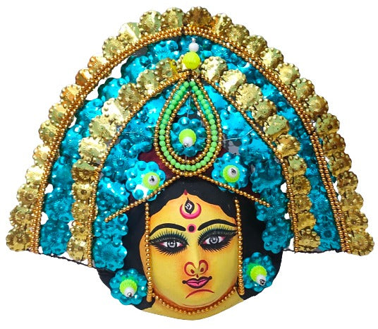 Mukherjee Handicrafts| Devi Durga Chhau Mask – Design | Handmade Durga Ma.,| Decorative Showpiece & Wall Hanging, Large