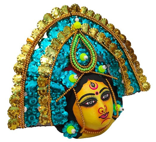 Mukherjee Handicrafts| Devi Durga Chhau Mask – Design | Handmade Durga Ma.,| Decorative Showpiece & Wall Hanging, Large