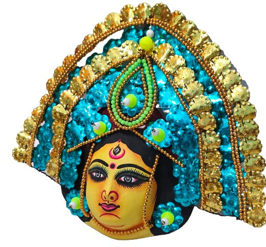 Mukherjee Handicrafts| Devi Durga Chhau Mask – Design | Handmade Durga Ma.,| Decorative Showpiece & Wall Hanging, Large