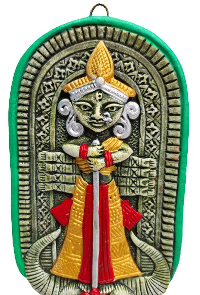 Terracotta Maa Durga Ma Dura Sherawali Maa Wall Hanging Showpiece.