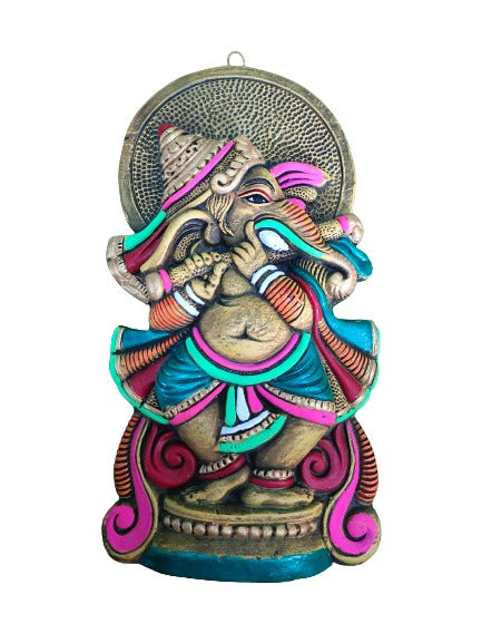 Terracotta Lord Ganesha Ganapati Bappa Wall Hanging Showpiece for Home Decor