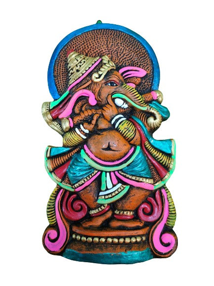 Terracotta Lord Ganesha Ganapati Bappa Wall Hanging Showpiece for Home Decor