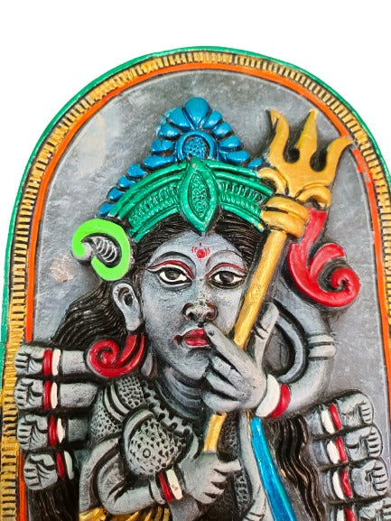 Terracotta Maa Durga Sherawali Maa Wall Hanging Showpiece for Home Décor