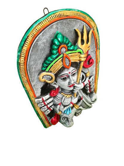 Terracotta Maa Durga Sherawali Maa Wall Hanging Showpiece for Home Décor