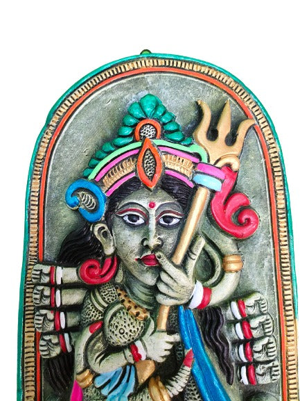 Terracotta Maa Durga Sherawali Maa Wall Hanging Showpiece for Home Décor