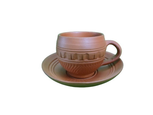 Terracotta Clay Cup Set Cup Plate Set Terracotta