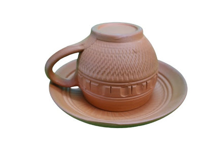 Terracotta Clay Cup Set Cup Plate Set Terracotta