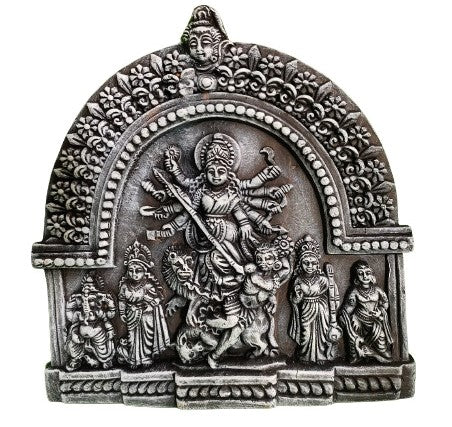 Terracotta Maa Durga Sherawali Maa Wall Hanging Showpiece