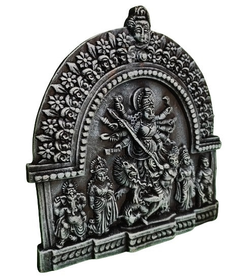 Terracotta Maa Durga Sherawali Maa Wall Hanging Showpiece