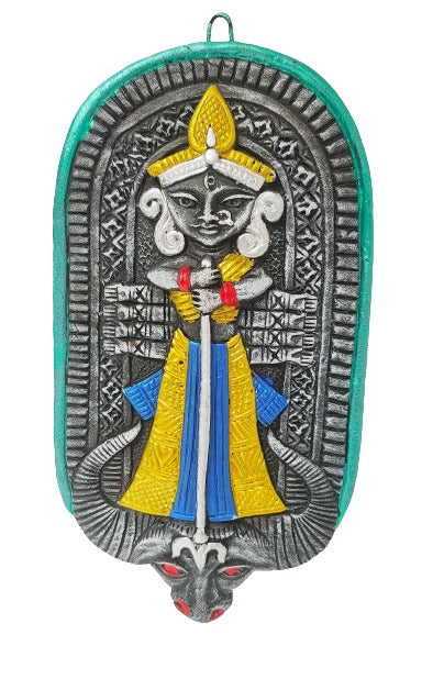 Terracotta Maa Durga Ma Dura Sherawali Maa Wall Hanging Showpiece.