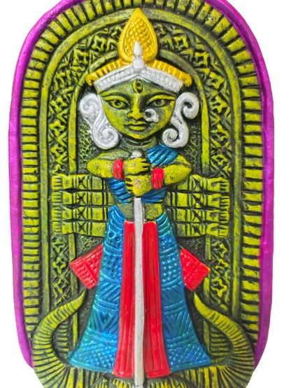 Terracotta Maa Durga Ma Dura Sherawali Maa Wall Hanging Showpiece.