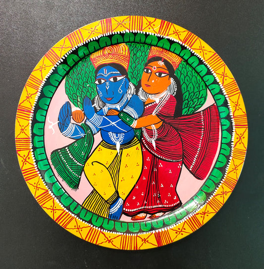 Authentic Pattachitra Craft Wall Decor on Aluminium Plate - Mukherjee Handicrafts