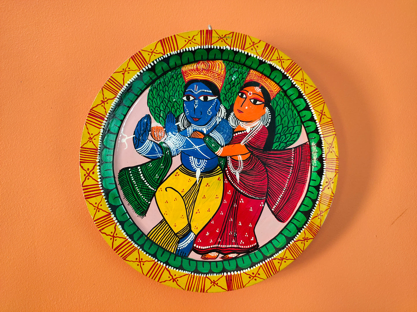 Authentic Pattachitra Craft Wall Decor on Aluminium Plate - Mukherjee Handicrafts