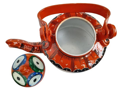 Traditional Indian Pattachitra Aluminum Kettle | Handcrafted Art Piece | Cultural Home Accent