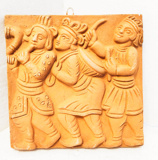 A Touch of Tradition: 6x6 Inch Terracotta Wall Hanging - Handmade Elegance for Your Living Space