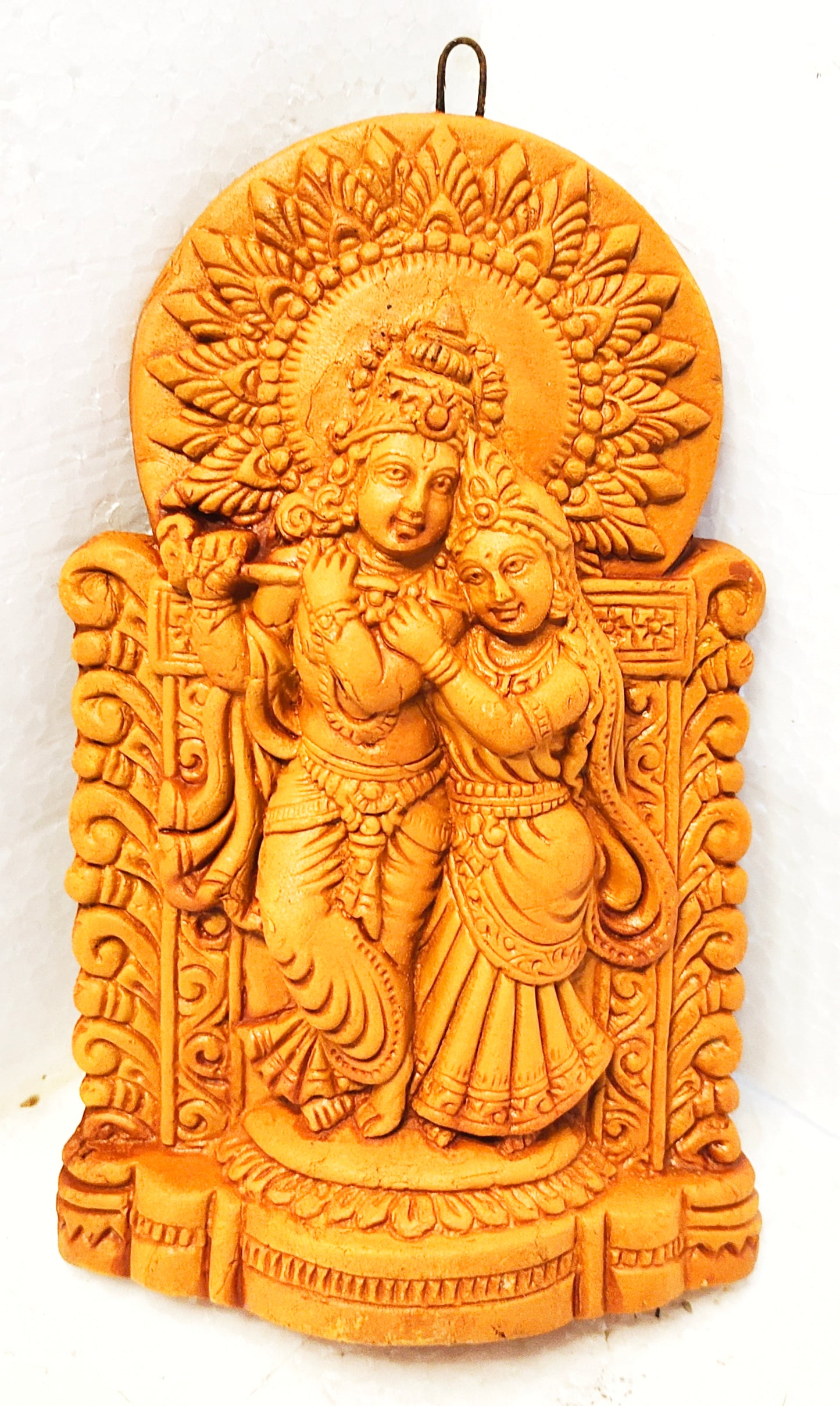 Terracotta Wall Hanging Showpiece for Home Décor Radha Krishna,