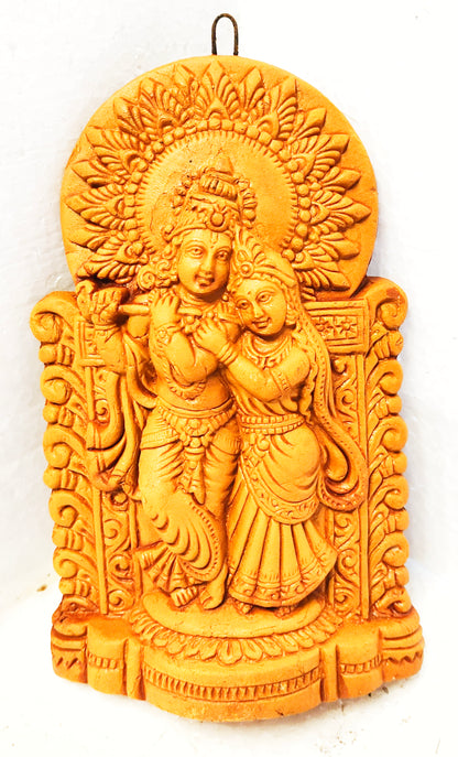 Terracotta Wall Hanging Showpiece for Home Décor Radha Krishna,