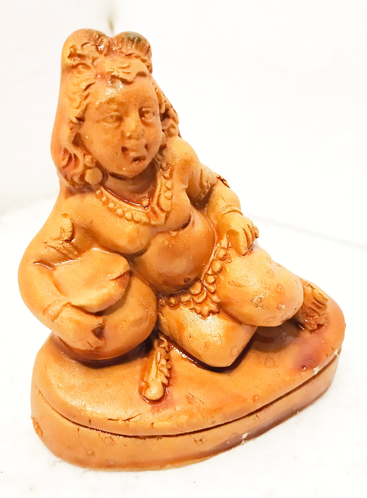 Terracotta Clay Lord Krishna Gopal Statue - Murlidhar/Krishn Kanhiya Idol, Small, Brown