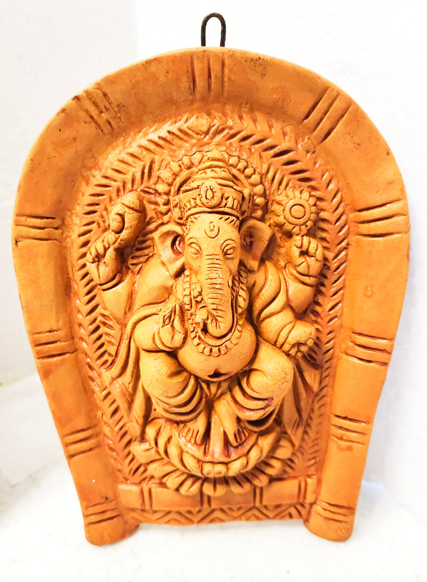 Terracotta Lord Ganesha and Laxmi MATA Ganesha Laxmi Wall Hanging Showpiece for Home Decor