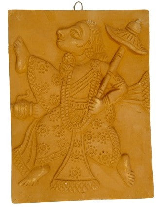 Divinity Unveiled: Terracotta Dash Avtar Wall Relief of Lord Vishnu