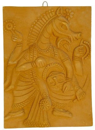 Sacred Terracotta Sculpture: Dash Avtar of Lord Vishnu Wall Decor