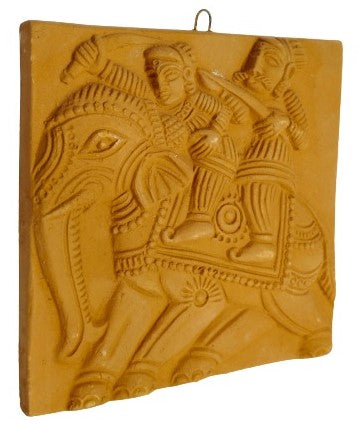 A Touch of Tradition: 6x6 Inch Terracotta Wall Hanging - Handmade Elegance for Your Living Space