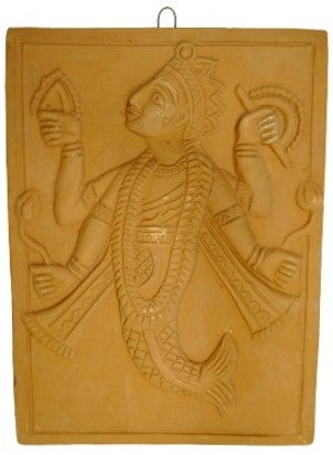 Divine Terracotta Wall Art: Lord Vishnu's Dash Avtar Masterpiece (Size - 6 inch / 8 Inch)