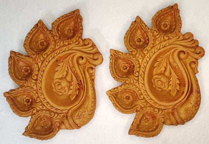 terracotta Diya for Diwali and Puja - Perfect for Home Decor and Aromatherapy (Pick of 2 )