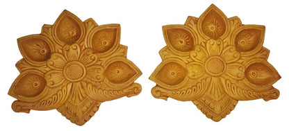 Traditional Handmade Terracotta Diya for Festive Decorations - Mukherjee Handicrafts ( Pack of 2 )