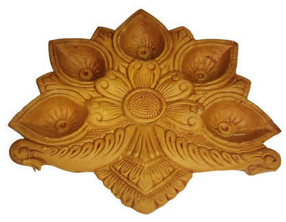 Traditional Handmade Terracotta Diya for Festive Decorations - Mukherjee Handicrafts ( Pack of 2 )