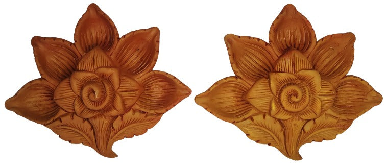 Traditional Handmade Terracotta Diya for Festive Decorations - Mukherjee Handicrafts ( Pack of 2 )