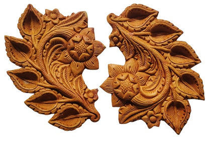 Traditional Handmade Terracotta Diya for Festive Decorations - Mukherjee Handicrafts ( Pack of 2 )