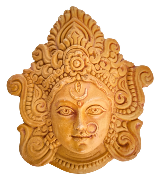 Terracotta Maa Durga Sherawali Maa Wall Hanging Showpiece For Home Décor.