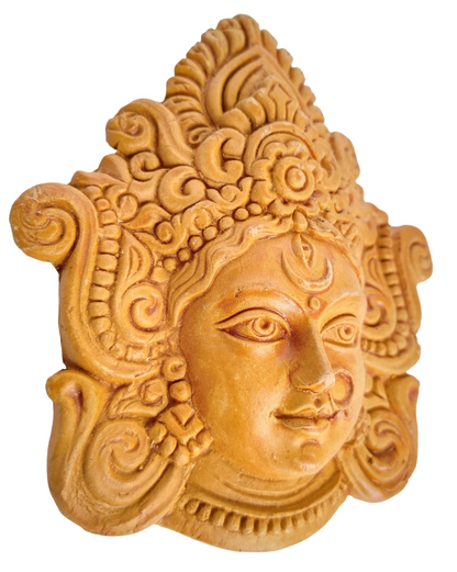 Terracotta Maa Durga Sherawali Maa Wall Hanging Showpiece For Home Décor.