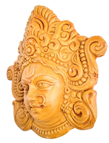 Terracotta Maa Durga Sherawali Maa Wall Hanging Showpiece For Home Décor.