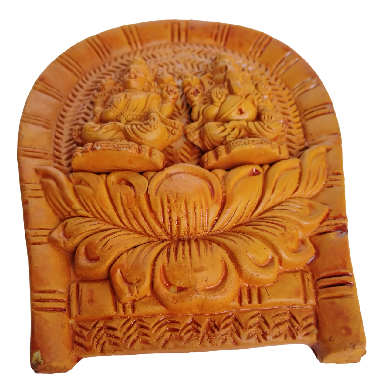 Terracotta Lord Ganesha and Laxmi MATA Ganesha Laxmi Wall Hanging Showpiece for Home Decor