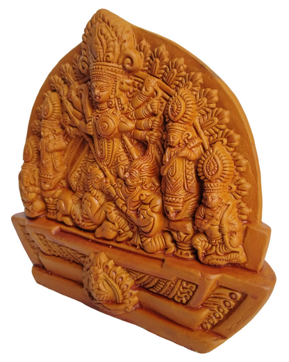 Terracotta Maa Durga Sherawali Maa Wall Hanging Showpiece Medium.